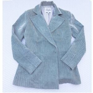 Alexia Admor Tweed Houndstooth Chevron Patterned SIngle Button Blazer Jacket SZ4